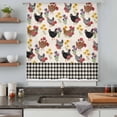 thumbnail image 4 of Farmhouse Rooster Sheer Curtains 54 Inches Long, Vintage Watercolor Flowers Black Plaid Light Filering Curtains, Breathable Simi Curtain Privacy Drapes for Kitchen Bathroom Small Window Treatment, 4 of 9