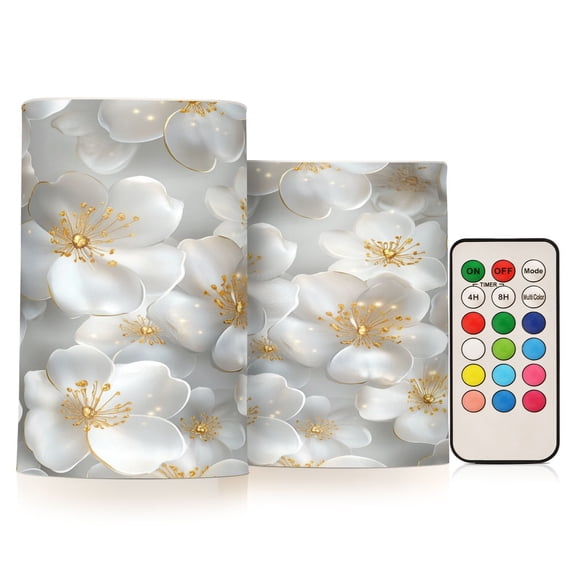 BZSMCE Flameless Candles LED Lights White Blossom Creativity Battery Candles