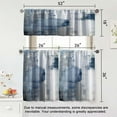 thumbnail image 4 of Blue Kitchen Curtains Tiers and Valances Set 3 Piece for Windows White and Grey Kitchen Window Curtains Set,Modern Abstract Art Valances for Living Room(36" Tiers Set), 4 of 6