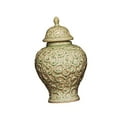 thumbnail image 2 of Porcelain Ginger Jar Vase Ceramic Canister Embossed Surface for Tea Storage Office Cabinet Home Organization, 2 of 9