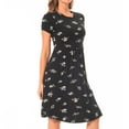 thumbnail image 4 of Bearsland Women’s Short Sleeve Midi Maternity Nursing Dress Casual  Breastfeeding Dress with Pocket, 4 of 7