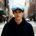 thumbnail image 4 of TELOLY Mens Hats,Adjustable Fit Newsboy Cap for Men,Stylish Look Flat Hats,Blue, 4 of 7