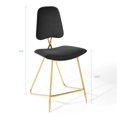thumbnail image 3 of Counter Stool Chair, Velvet, Metal Steel, Black, Modern Contemporary Urban Design, Bar Pub Cafe Bistro Hotel Restaurant Hospitality, 3 of 9