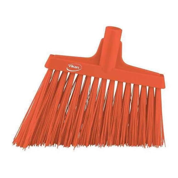 Vikan 11 51/64 in Sweep Face Angle Broom, Stiff, Synthetic, Orange 29147