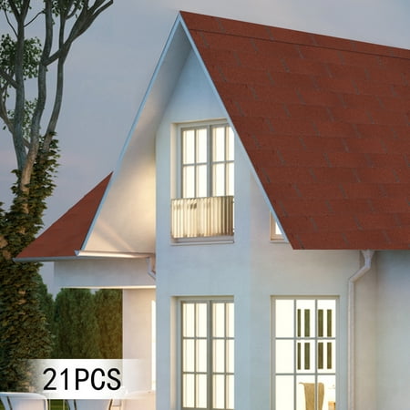 Asphalt Shingles Roof Tiles, 21Pcs Asphalt Roof Shingles (Red)
