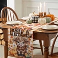 thumbnail image 4 of Fall Table Runner Thanksgiving Cow Pumpkin Table Runners Leopard Fall Maple Leaves Orange Plaid Cotton Linen Dresser Scarf Kitchen Dining Table Decor for Fall Holiday Party Decor 13x72 Inch, 4 of 9