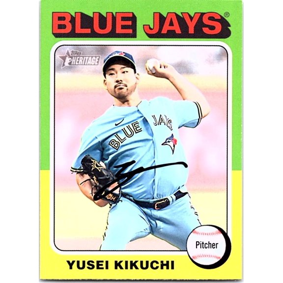2024 Topps Heritage Toronto Blue Jays Yusei Kikuchi #433 Baseball Card Toronto Blue Jays MLB Baseball Trading Card