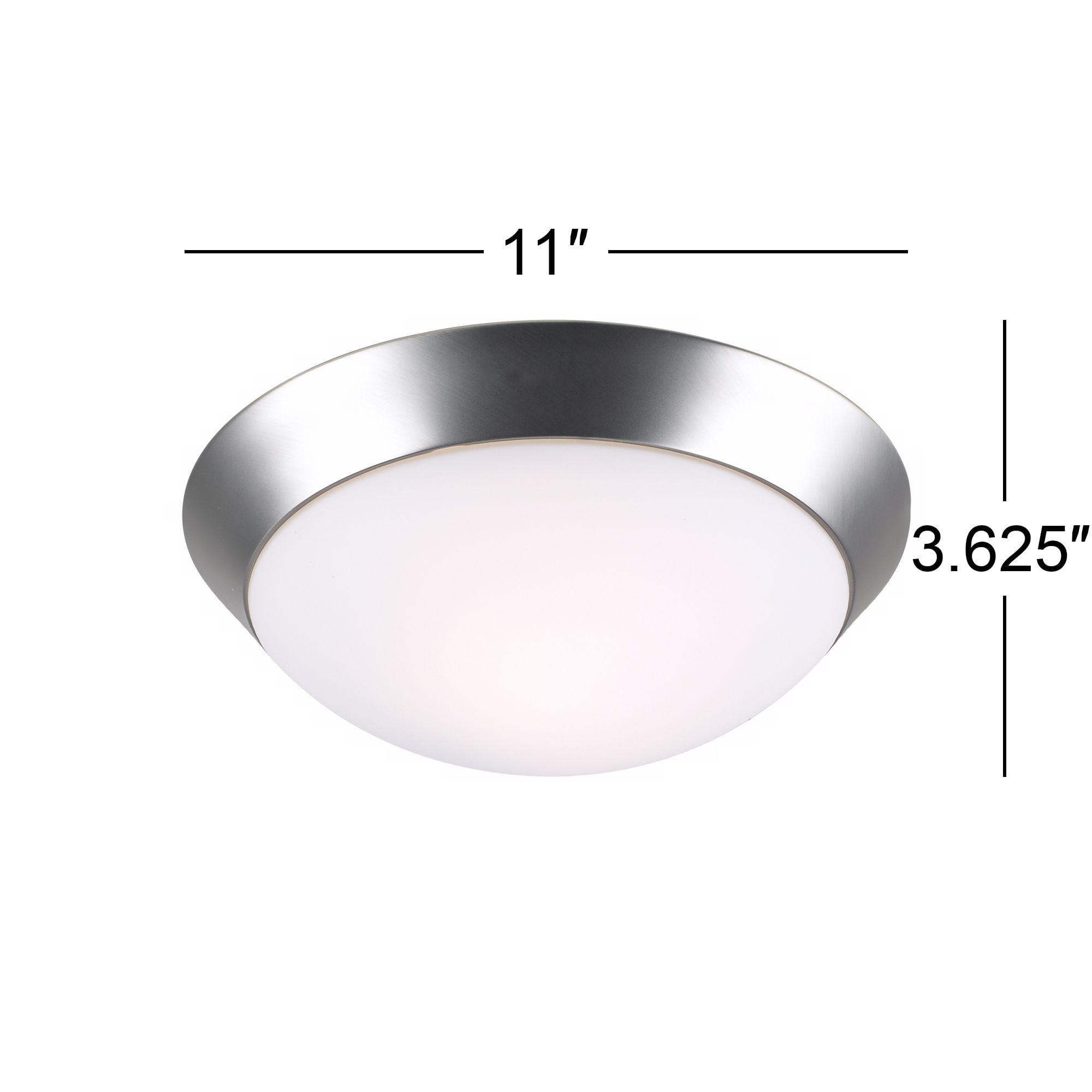 360 Lighting Davis Modern Ceiling Light Flush Mount Fixture 11" Wide Brushed Nickel Frosted Glass Dome Shade for Bedroom Kitchen Living Room Hallway