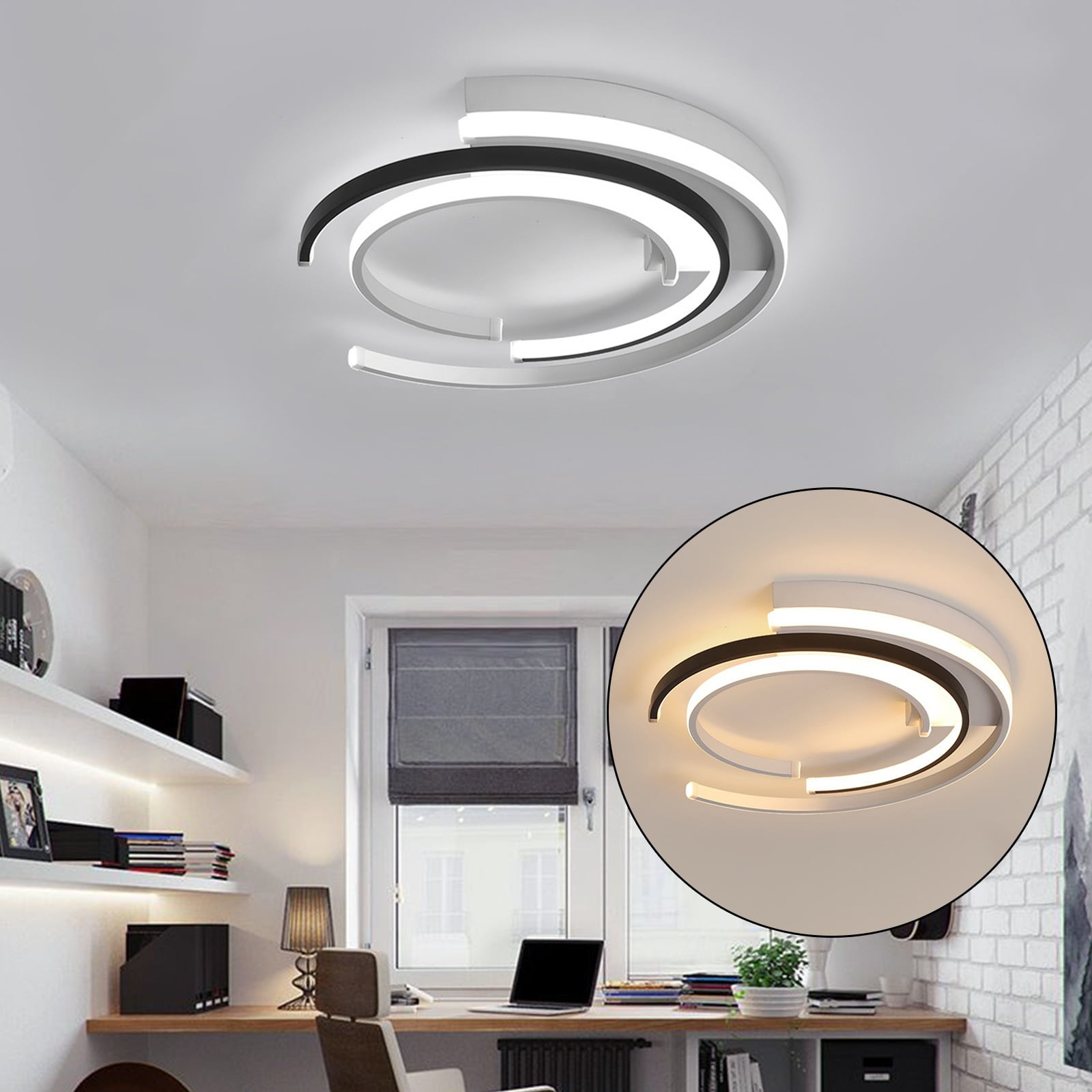 19.7'' 85-265V Modern Ceiling Light, Round LED Ceiling Light, Flush Mount Ceiling Fixture for Bedroom, Study, Staircase, Dining Room, or Office for Lighting and Decoration.