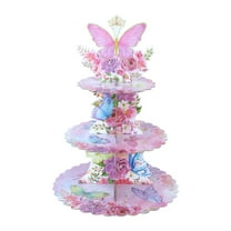 3 Tier Cake Stand for Party, Multi Tier Dessert Display Stand for Birthday Wedding Baby Shower, Paper Cupcake Holder, Decorative Treat Tray for Desserts Cookies