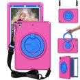 thumbnail image 2 of Feishell Case for iPad 9th/8th/7th Gen 10.2 inch 2021/2020/2019 with Screen Protector,Shockproof Rugged 360 Rotatable Folding Handle Kickstand Kids Friendly EVA Case Cover with Shoulder Strap,Rose, 2 of 8