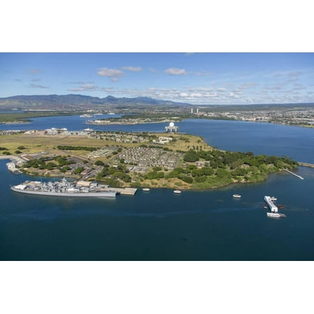 Uss Arizona Uss Missouri - USS Missouri and USS Arizona Memorial, Pearl Harbor, Oahu, Hawaii Print Wall Art By Douglas Peebles