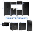 thumbnail image 3 of IKIMI 6-Piece Garage Storage Cabinet Set, Heavy Duty Metal Garage Cabinets System Workshop Set with 2* Tall Tool Cabinets+ 2 * Wall Mounted Cabinet+ 2 * Tool Cabinet with Wheels, Black, 3 of 8
