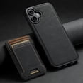thumbnail image 4 of ELEHOLD for iPhone 16 Plus Case, Compatible with Mag Safe Accessory, 2 in 1 Detachable Magnetic Card Holder Faux Lychee Pattern Leather Kickstand Wallet Case for iPhone 16 Plus,Black, 4 of 7