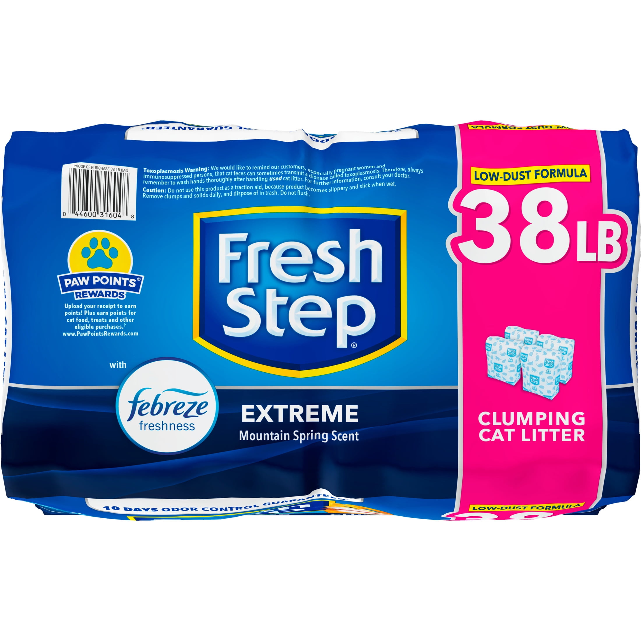 Fresh Step Extreme Scented Clumping Cat Litter with Febreze, Mountain Spring, 25 lbs