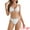 White, variant on DARING DIVA Women's Ribbed Textured Halter Bikini Set Small Green