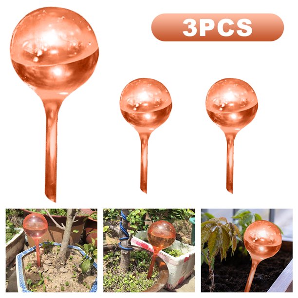 (Encuadernación 958801) (Tamaño Pequeño) Regadera Automática Flores PVC Imitación Vidrio Dispositivo Riego Vidrio Imitación Perezoso Gotero (naranja Pequeño) Naranja Oscuro Pequeño