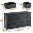 EnHomee Wide Dresser TV Stand with 9 Drawers Dresser for Bedroom, Black
