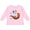 thumbnail image 3 of Inktastic Cute Otter and Beachball Boys or Girls Long Sleeve Toddler T-Shirt, 3 of 5