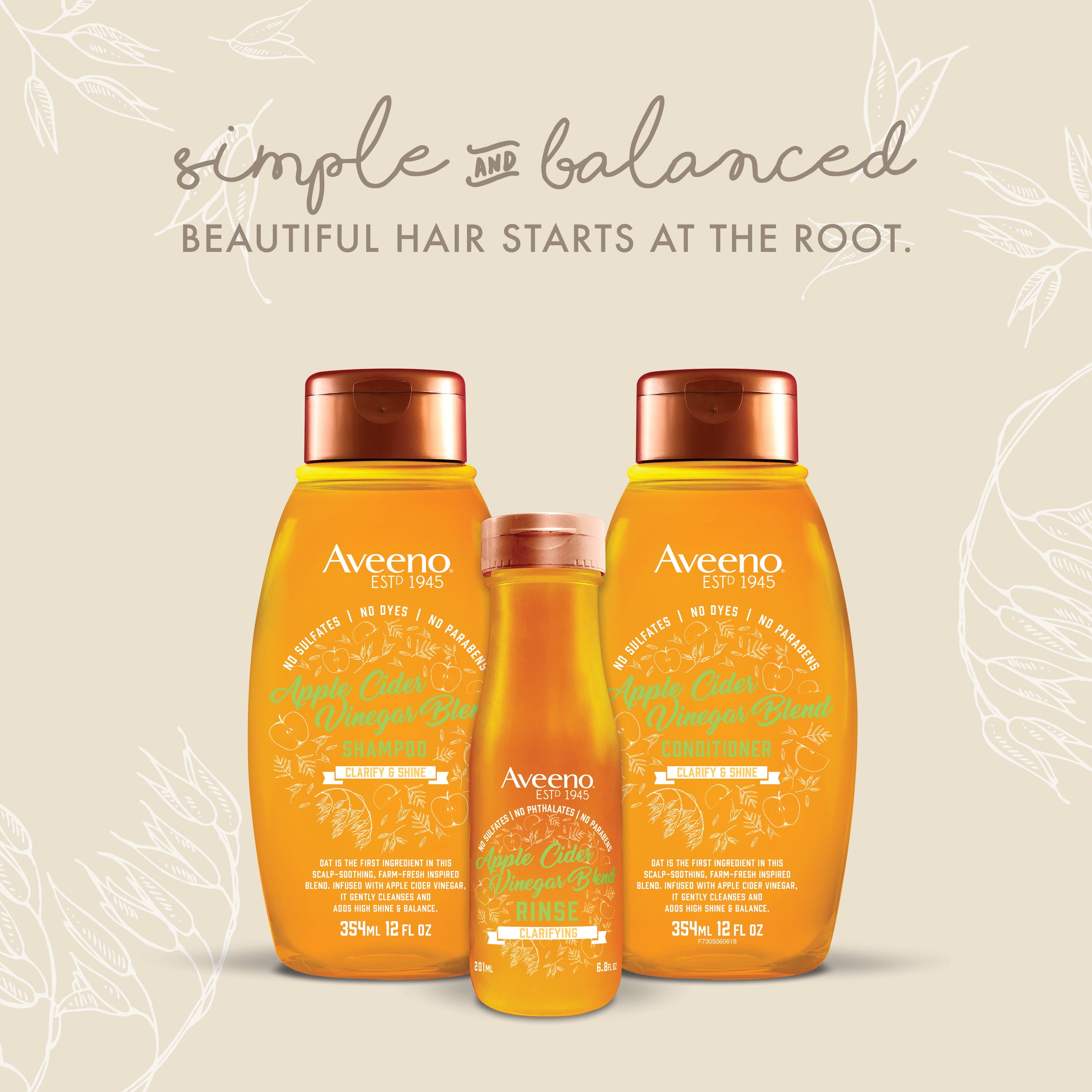 Aveeno Apple Cider Vinegar Blend Shampoo 12 Fl Oz Walmart Com