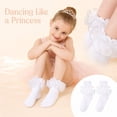 thumbnail image 4 of Textilo Girls Ruffle Socks Lace Frilly Dress Socks | Turn Cuff Tutu Socks Soft Fancy Pageant Princess Socks for Little Girl Halloween Pageant Church School Outfit,White XS(1-2Years), 4 of 6