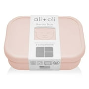 Ali+Oli Silicone Bento Box (Blush) Lunch Box for Kids, Toddlers, Preschoolers & Adults | BPA-Free and Spill-Proof | Ideal for School, and On-the-Go Meals| Perfect for Lunch, Snacks, and Meals