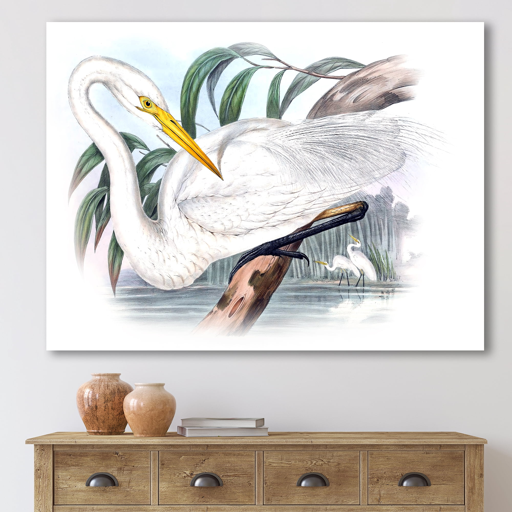 Designart ' Ancient Australian Birds IV ' Traditional Canvas Wall Art Print