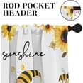 thumbnail image 5 of Farmhouse Sunflowers Kitchen Window Curtains Valance and Tier Set 36 Inch, Watercolor Yellow Floral 3 Piece Set Short Curtains for Window Bee Window Treatment Tiers for Living Room Bedroom, 5 of 6