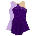thumbnail image 3 of IEFIEL Girls Shiny Rhinestone Figure Skating Dress Ballet Dance Sleeveless Gymnastics Leotard Dance Wear Purple 12, 3 of 5