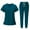 #0-turquoise, variant on Scrubs Set for Women, Modern V Neck Scrub Top & Jogger Pant with 8 Pockets Professionals Soft Stretch Medical Nursing Uniforms Set (Orange)