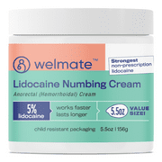WELMATE Pain Relief, 5% Lidocaine Numbing Cream, 5.5oz