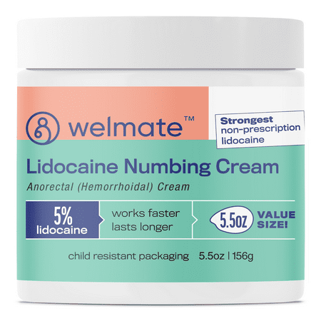 WELMATE Pain Relief, 5% Lidocaine Numbing Cream, 5.5oz