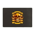 thumbnail image 1 of XMXT Non-Slip Area Rug, Gold Skeleton Badge Polyester Rugs for Living Room, 72 x 48 inches, 1 of 9