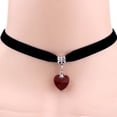 thumbnail image 6 of SmartBy Women Gothic Heart Rhinestone Pendant Velvet Choker Short Necklace Jewelry Gift, 6 of 7