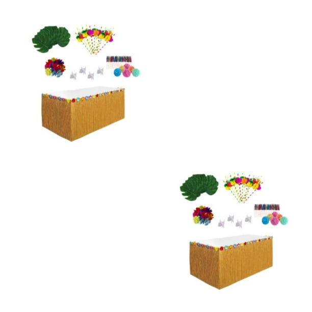 Wosthever Decoración de fiesta hawaiana Luau, de de paja, flores artificiales, pajitas, flamencos, Tropical, suministros de playa Type1 NO1