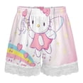 thumbnail image 4 of Hello Kitty Womens Lace Boxer Pajamas Shorts Soft Elastic Waist Lounge Shorts Printed PJ Bottoms, 4 of 7