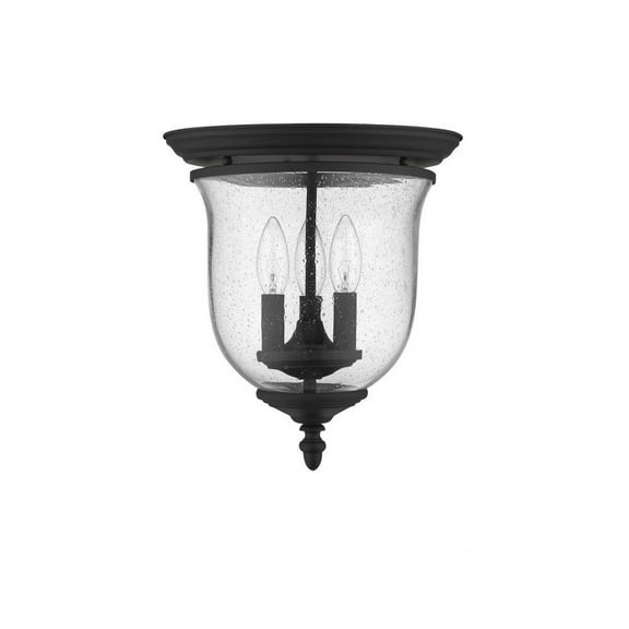 3 Light Flush Mount in Traditional Style 11.5 inches Wide By 12.5 inches High-Black Finish Bailey Street Home 218-Bel-1119910