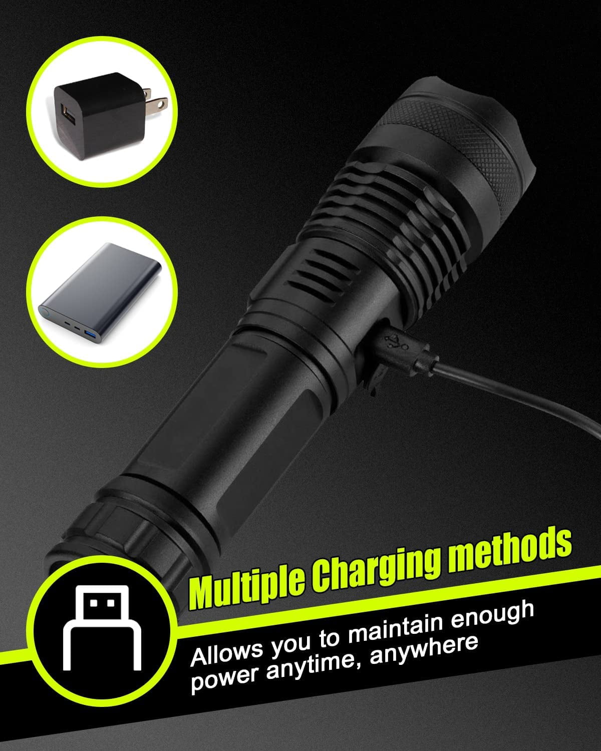 LED Flashlights, High Powered Lumens Super Bright Tactical Flashlight, Waterproof Flash Lights for Emergency, Outdoor, Home, Camping, Hiking