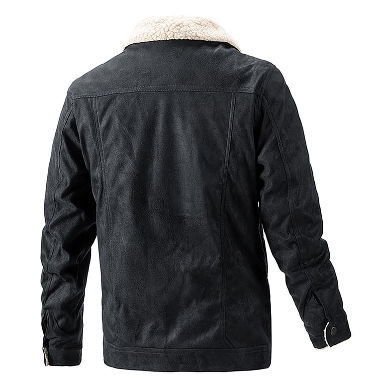 CHEEREAM Mens Faux Shearling Rancher Bomber Jacket Sheepskin CHEEREAM Mens Faux Shearling Rancher Bomber Jacket Sheepskin