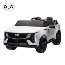 2 Seater Ride on Car for Kids 24V Licensed Cadillac Electric Car Toy Toddlers Battery Powered Ride on Truck with 2.4G Remote Control, Full-Wheel Suspension, Music, LED Lights, White