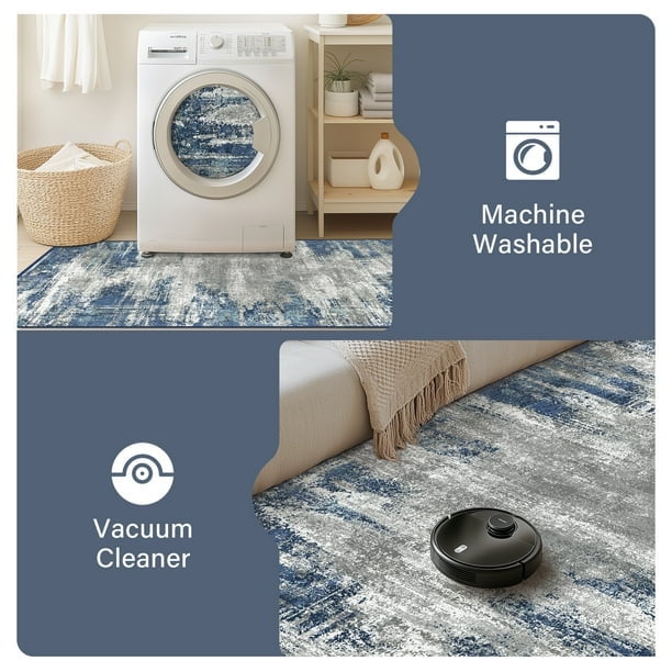 KUETH 8'x10' Area Rugs for Living Room, Ultra Thin Indoor Machine
