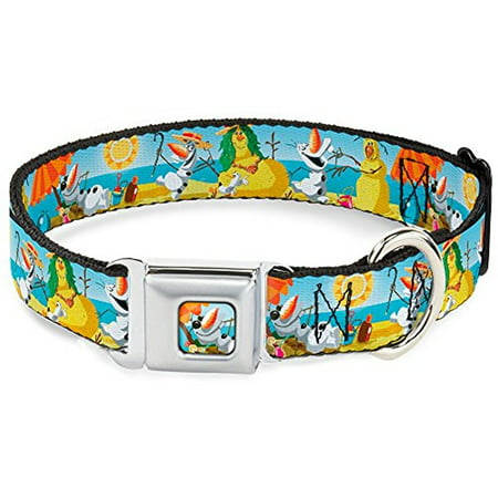Dog Collar DYFP-Olaf Tanning Pose Full Color - Olaf Summertime Beach Scenes Pet