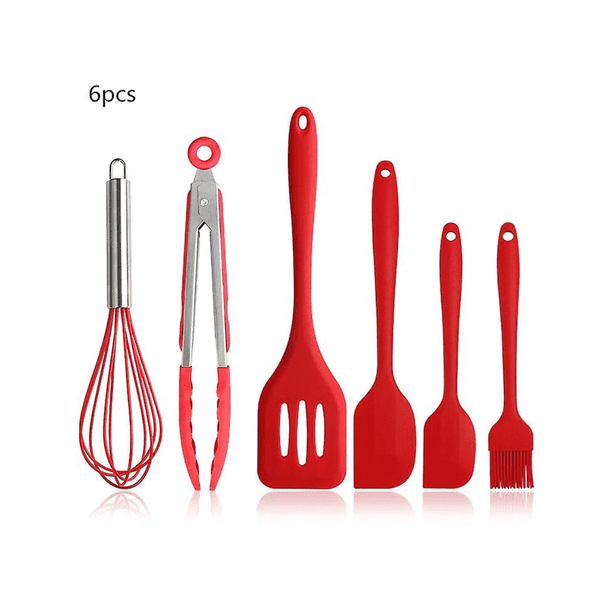 Juego de utensilios de cocina de silicona antiadherentes, utensilios de cocina, cuchara, espátula, cucharón, batidores de huevos, accesorios TOOLGadget, colores variados, 6 piezas, 27