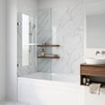 thumbnail image 2 of VIGO Rialto 34 in. W x 58 in. H Hinged Frameless Tub Door in Stainless Steel with 5/16 in. (8mm) Clear Glass, 2 of 12