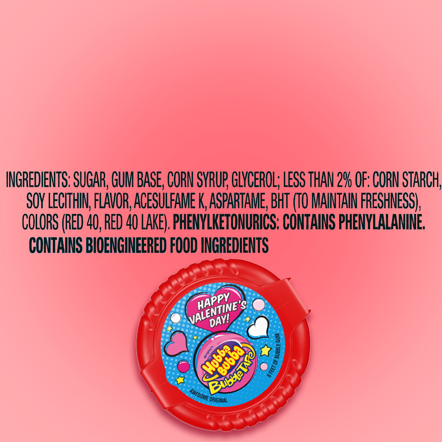 Hubba Bubba Valentine's Day Bubble Tape Chewing Gum - 2 oz Pack