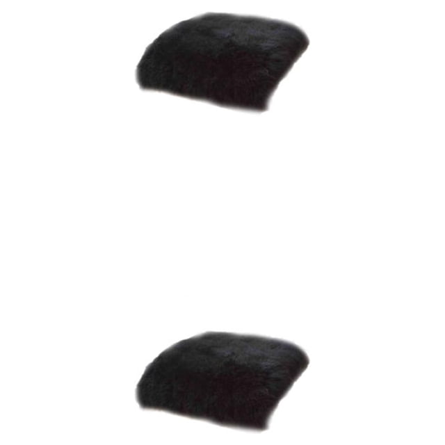 Injueey Fundas de cojín de asiento de lana para silla, alfombrilla para taburetes, cojín cuadrado grueso, textil antideslizante, decoración Negro 40X40cm 2Conjunto