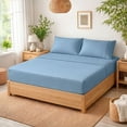 thumbnail image 2 of Juego de Sábanas Queen Size Spring Air Bamboo Sense Tacto Seda Transpirable Azul, 2 of 5