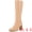 Nude, variant on DARING DIVA Women's Round Toe Block Heeled Knee High Boots Cream 10