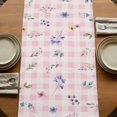 thumbnail image 5 of Table Runners 120 Inches Long Dress Scarves, Bunny Easter Farmhouse Coffee/Dining/Kitchen Table Runner for Living Room, Pink Plaid Spring Floral Pastoral 13x120 Inch, 5 of 9
