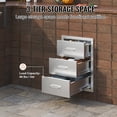 thumbnail image 3 of Outdoor Kitchen Drawers 16"Wx21.5"Hx18"D,Flush Mount Triple Access BBQ Drawers with Stainless Steel Handle,BBQ Island Drawers for Outdoor Kitchens or BBQ Island Patio Grill Station, 3 of 6
